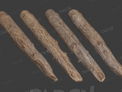 C4D干枯的木头模型下载 woodLog_4