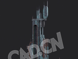 C4D未来金属建筑蒸汽朋克建筑模型 KB3D_HEM_BldgSM_E_grp