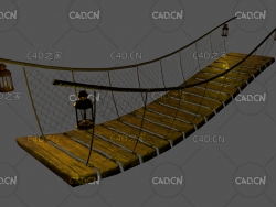C4D铁网吊桥索桥模型