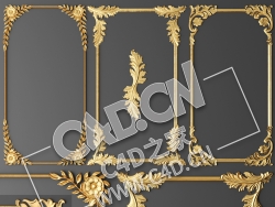C4D镜框花线画框欧式装饰雕花框模型_53 SET FRAME 56TRED