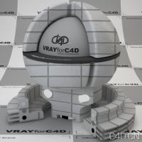 vray for c4d材质：Tiles grey procedual