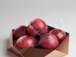 C4D水果盘里的水果李子模型 Plums