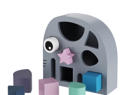 木质大象分类玩具Smallstuff儿童玩具3D模型素材下载Wodden Elephant Sorter Toy by Sm