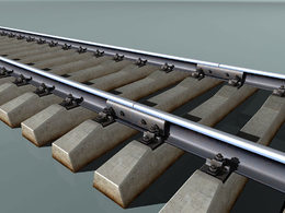 火车铁路轨道混凝土轨枕C4D模型 Railway track concrete sleepers
