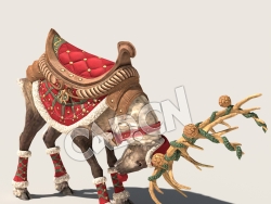 C4D圣诞老人的驯鹿模型（包含骨骼绑定动画) Reindeer_Special 3D Model