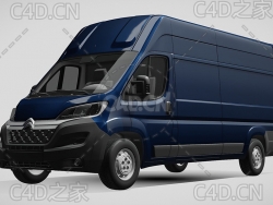 雪铁龙封闭式玻璃面包车货车2017款C4D汽车模型下载
