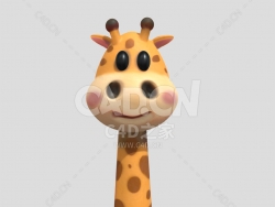 C4D卡通长颈鹿动物模型（无下半身）