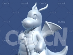 快龙动漫卡通角色雕塑C4D模型 Dragonite