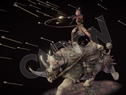 铠甲犀牛战士科幻动物魔兽C4D模型