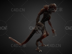 长尾变异怪兽C4D模型Ratx