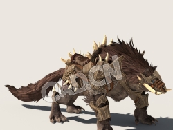 C4D身披铠甲的狼坐骑模型（包含骨骼绑定动画) Lups_BST 3D Model