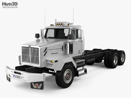 西星大卡车C4D模型 Western Star 4900 SB Day Cab Chassis Truck 2008