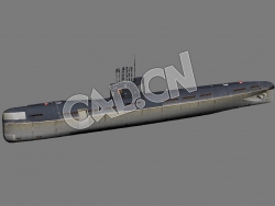 “T”级常规潜艇探戈级潜艇C4D模型 Tango Class Submarine 3d Model