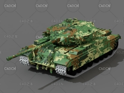 迷彩坦克C4D模型 tank