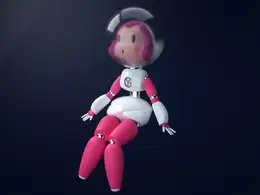 C4D卡通女机器人OC渲染