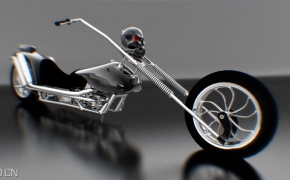 骷髅头摩托车C4D模型 Evil Motorcycle