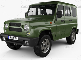 俄罗斯瓦滋猎人吉普车C4D模型 Humster3D - UAZ Hunter 315195 2012 - 3DModel