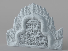 塔普伦寺的马车浮雕C4D模型