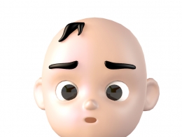 高精度卡通婴儿头像三维模型含完整PBR材质支持Blender/Cinema 4D/OBJ格式适用各类渲染器
