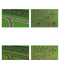 公园小路C4D模型 Park trails 3D model