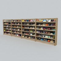 图书馆书架、书柜C4D模型 Library shelves books 3D model