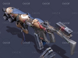 科幻游戏重型武器枪械C4D模型 Bean Botxx
