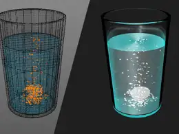 C4D TP粒子模拟水杯水泡动画工程文件 aspirine