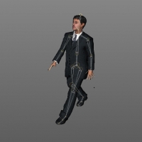商业男士C4D绑定(转身走路动作)模型 man 02