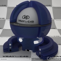 vray for c4d材质：Blue fabric trasnlucent 001