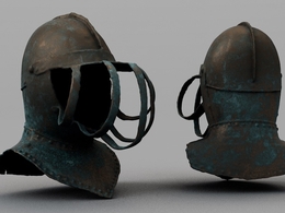 萨克斯尔比纪念头盔 古代战争军用头盔C4D模型 Saxilby Memorial Helmet