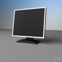 LCD显示器3D模型：Cinema 4D Lcd Display 3D Model