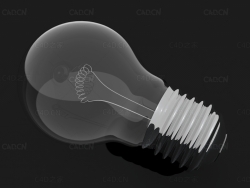 电灯泡C4D模型3D Glass Light Bulb