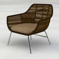编织藤椅C4D模型 Armchair 3d model