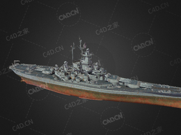 美国海军伍斯特级巡洋舰战舰轻型巡洋舰C4D模型下载Alabama Worcester 3d model