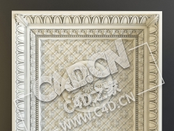 C4D方形雕花构件装饰图案欧式花件模型_69 Keson