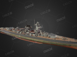德国海军东亚中队斯佩海军上将号装甲舰C4D模型下载Admiral Graf Spee 3d model