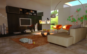 客厅C4D for vray模型 A living room