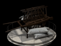 C4D单轮车展台模型 麻袋模型 Unicycles