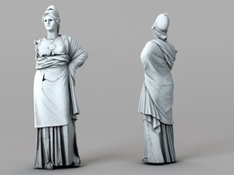 雅典娜女神石像雕塑C4D模型 Athena