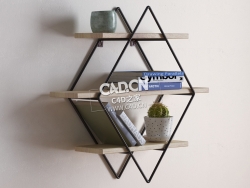 创意壁挂式菱形书架C4D模型Urban_Outfitters_Diamond_Cross_planes_shelf_c4dfiles