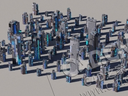 100个独特的赛博朋克科幻城市建筑3D模型100 Unique Cyberpunk Sci fi City Buildings