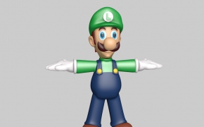 水管工卡通形象：路易基C4D模型 Luigi