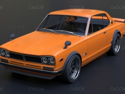 日产GTR第*代跑车C4D模型NISSAN SKYLINE GT-R FIRST EDITION 3D MODEL