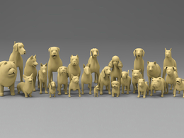 25只宠物狗动物模型25 basemesh dog collection