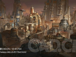 未来科幻建筑原子朋克乌托邦楼房城市场景Kitbash3D - AtomPunk