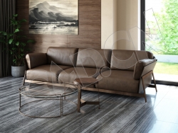 C4D客厅三人真皮沙发模型 sofa 3d model