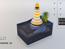 迷你灯塔场景C4D模型 Mini Lighthouse