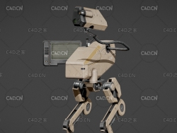 C4D合金智能轮滑式机器人模型