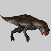低头奔跑的恐龙3d模型 （带绑定及动作）Dinosaur 3d model-sprintCharge