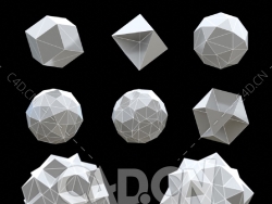 10个低面多面体模型POLYHEDRAL PACK